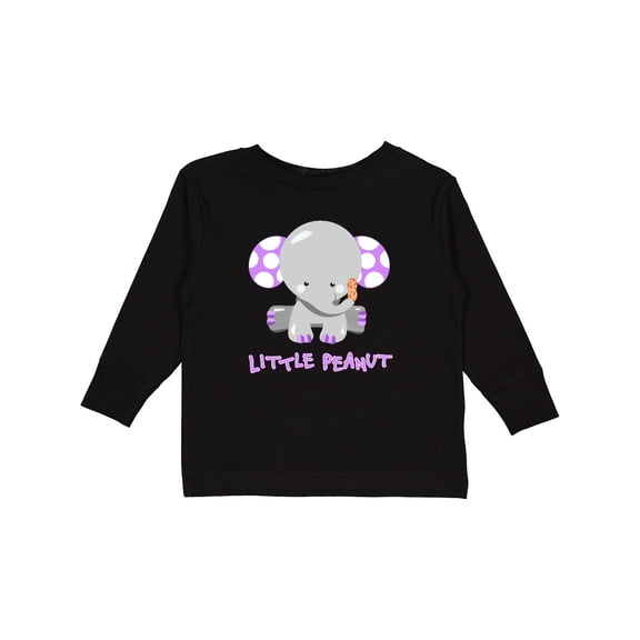 Inktastic Little Peanut- cute baby elephant Boys or Girls Long Sleeve Toddler T-Shirt