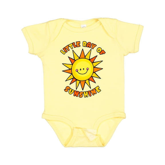 Inktastic Little Ray of Sunshine Cute Smiling Yellow and Orange Sun Boys or Girls Baby Bodysuit