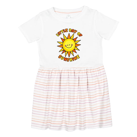 Inktastic Little Ray of Sunshine Cute Smiling Yellow and Orange Sun Girls Toddler Dress