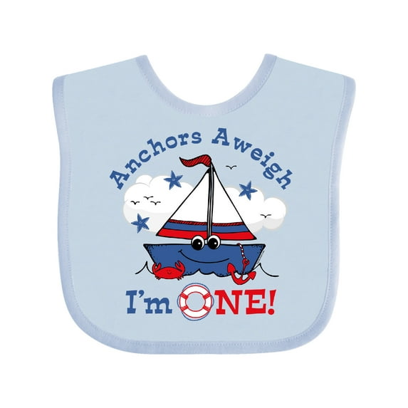 Inktastic Little Sailboat 1st Birthday Boys Baby Bib
