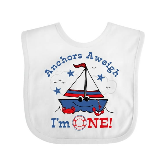 Inktastic Little Sailboat 1st Birthday Boys Baby Bib