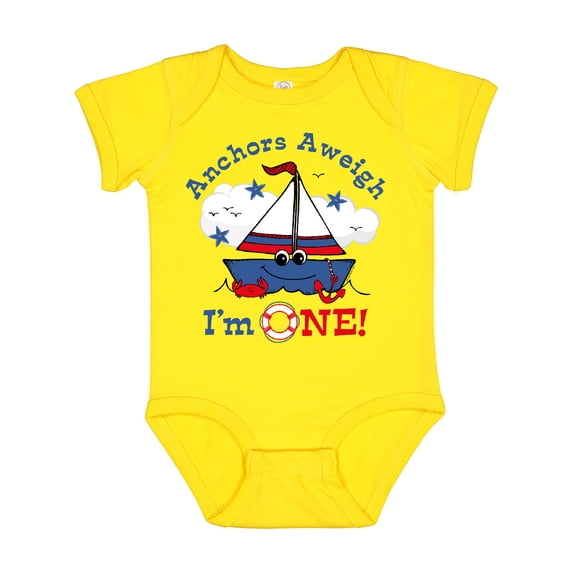 Inktastic Little Sailboat 1st Birthday Boys Baby Bodysuit
