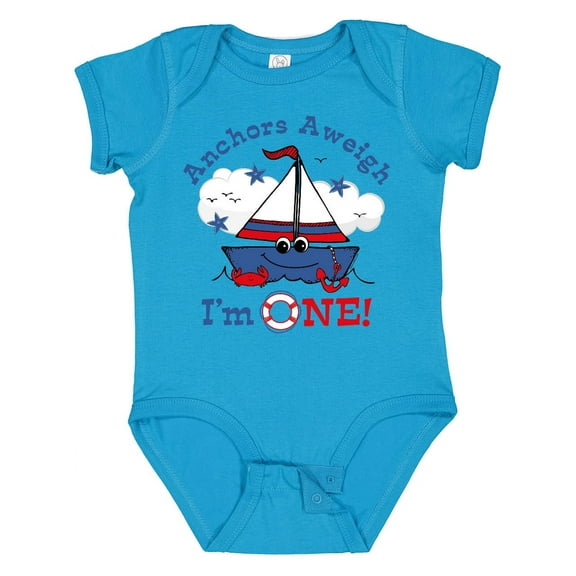 Inktastic Little Sailboat 1st Birthday Boys Baby Bodysuit