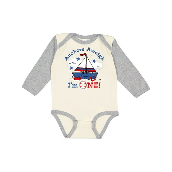 Inktastic Little Sailboat 1st Birthday Boys Long Sleeve Baby Bodysuit