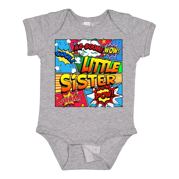 Inktastic Little Sister Comic Book Girls Baby Bodysuit