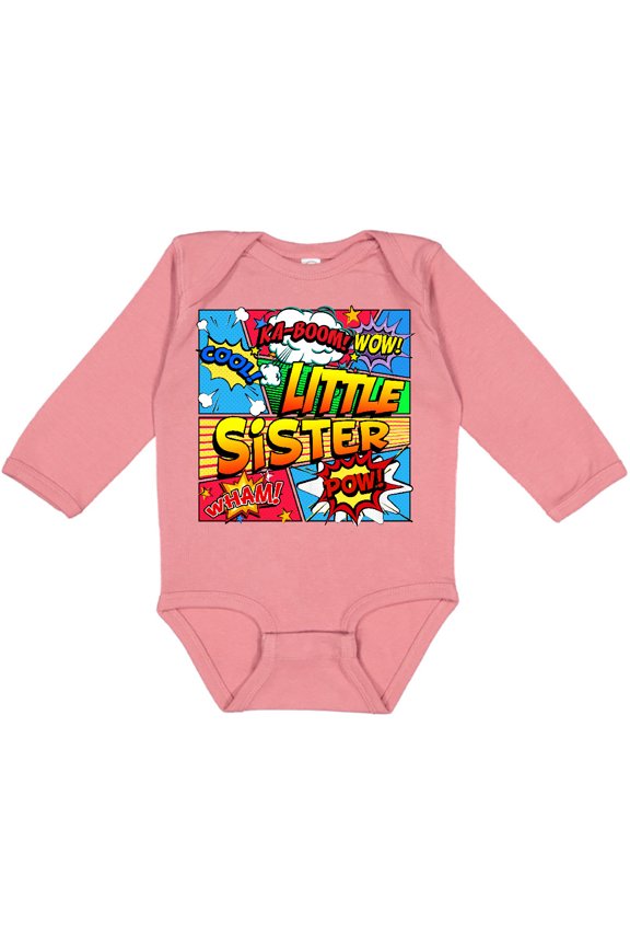 Little Sister Comic Book Girls Long Sleeve Baby Bodysuit