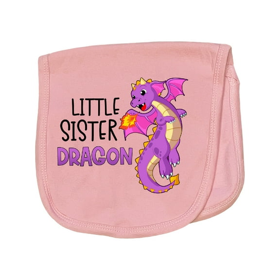 Inktastic Little Sister Cute Purple Dragon Baby Burp Cloth