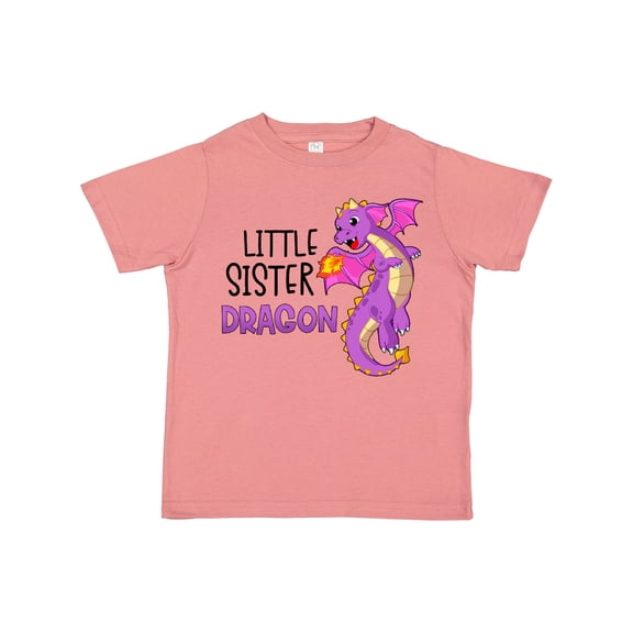 Inktastic Little Sister Cute Purple Dragon Girls Toddler T-Shirt