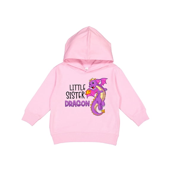 Inktastic Little Sister Cute Purple Dragon Toddler Hoodie