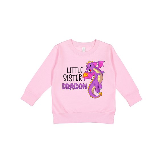 Inktastic Little Sister Cute Purple Dragon Toddler Sweatshirt