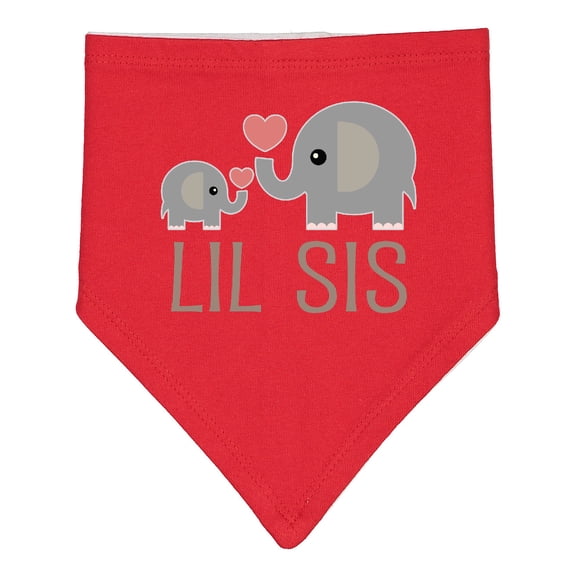 Inktastic Little Sister Elephant Baby Bandana Bib