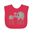 thumbnail image 1 of Inktastic Little Sister Elephant Girls Baby Bib, 1 of 4