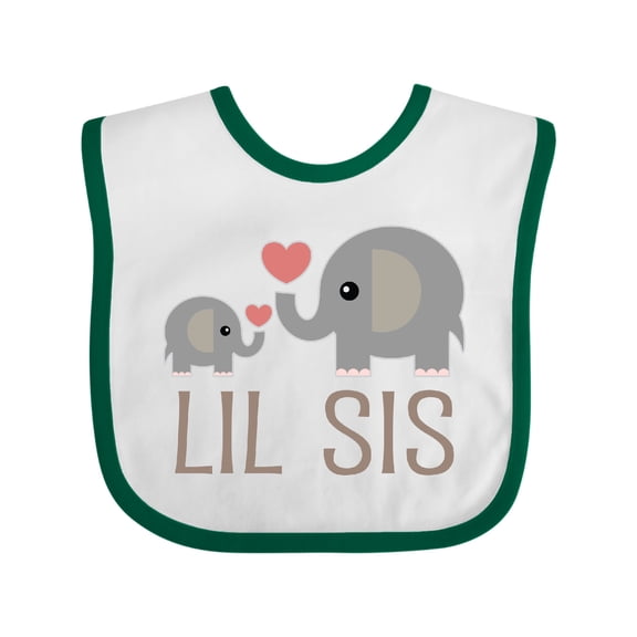 Inktastic Little Sister Elephant Girls Baby Bib