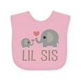 thumbnail image 1 of Inktastic Little Sister Elephant Girls Baby Bib, 1 of 4