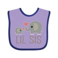 thumbnail image 1 of Inktastic Little Sister Elephant Girls Baby Bib, 1 of 4