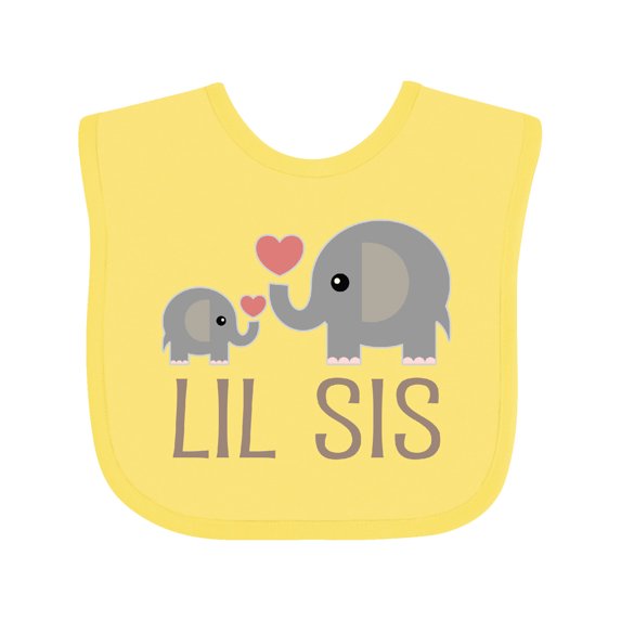 Inktastic Little Sister Elephant Girls Baby Bib