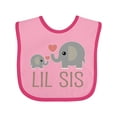thumbnail image 1 of Inktastic Little Sister Elephant Girls Baby Bib, 1 of 4