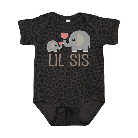 Inktastic Little Sister Elephant Girls Baby Bodysuit