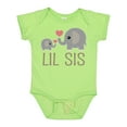thumbnail image 1 of Inktastic Little Sister Elephant Girls Baby Bodysuit, 1 of 5