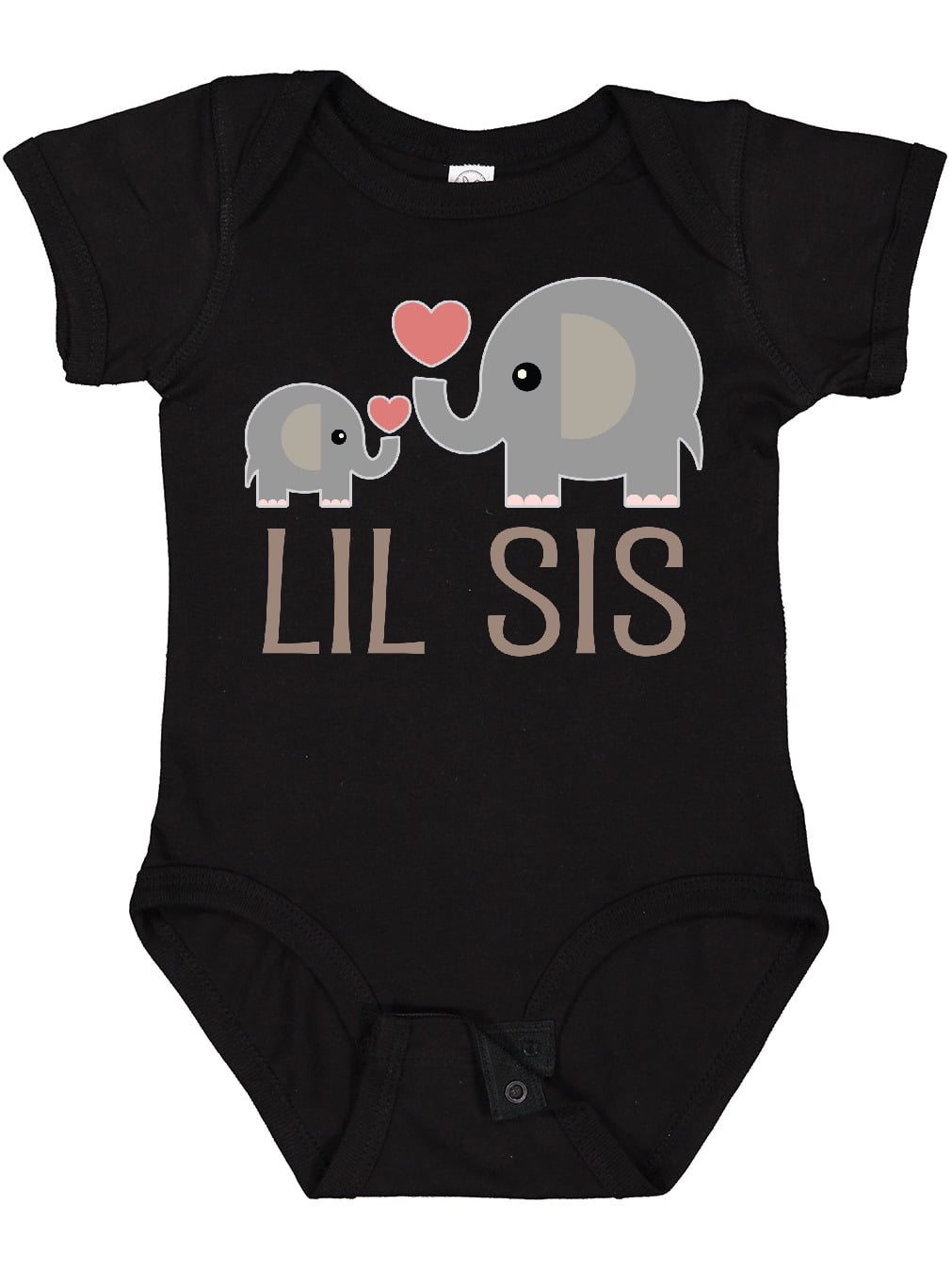 Inktastic Little Sister Elephant Girls Baby Bodysuit