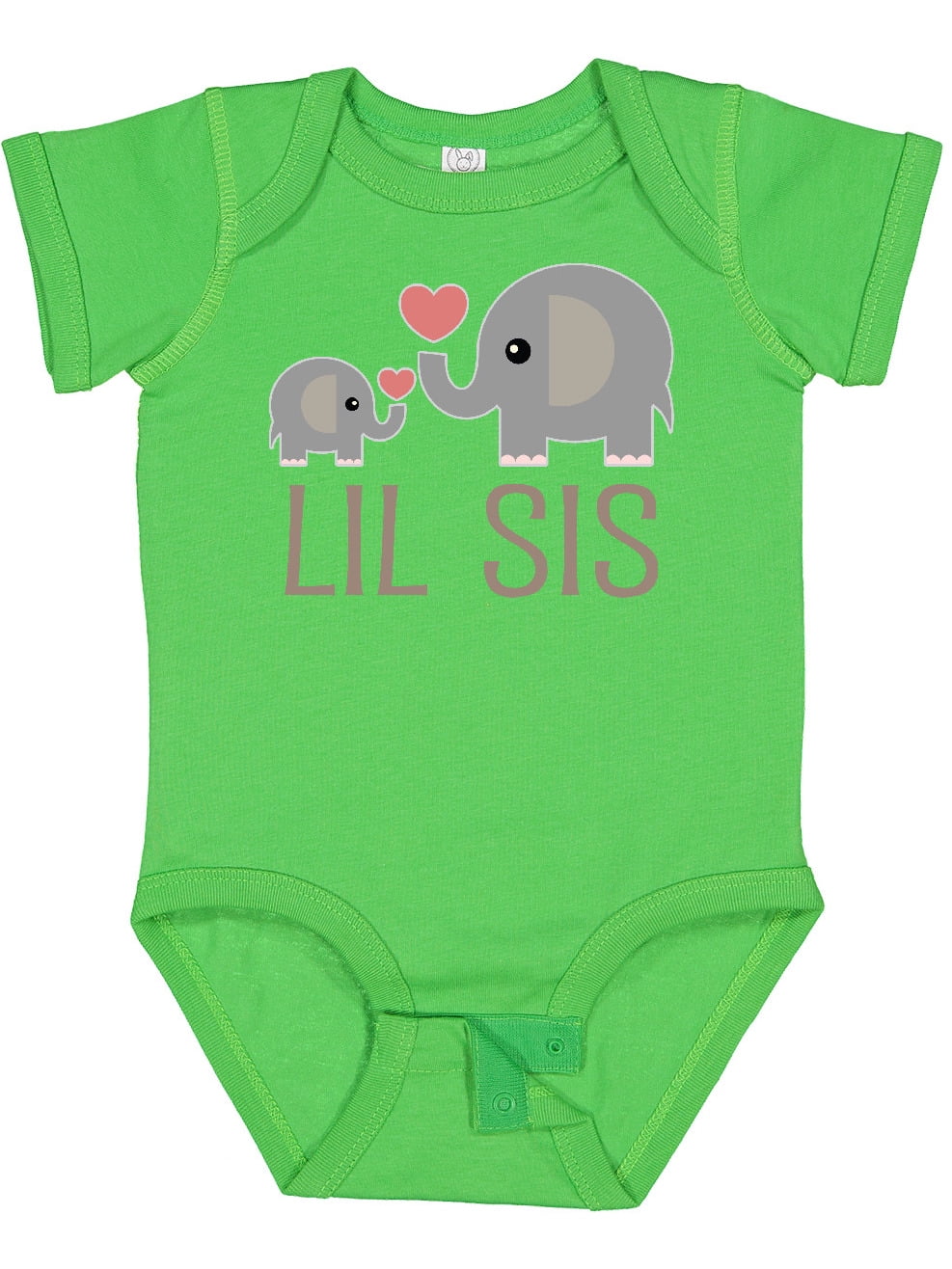 Inktastic Little Sister Elephant Girls Baby Bodysuit