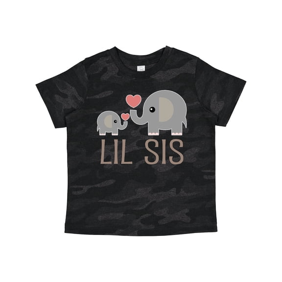 Inktastic Little Sister Elephant Girls Toddler T-Shirt