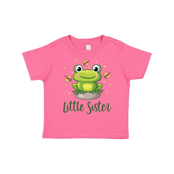 Inktastic Little Sister Frog Girls Toddler T-Shirt