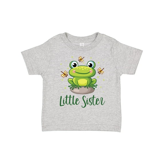 Inktastic Little Sister Frog Girls Toddler T-Shirt