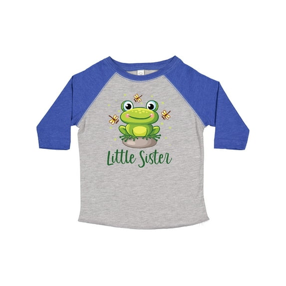 Inktastic Little Sister Frog Girls Toddler T-Shirt