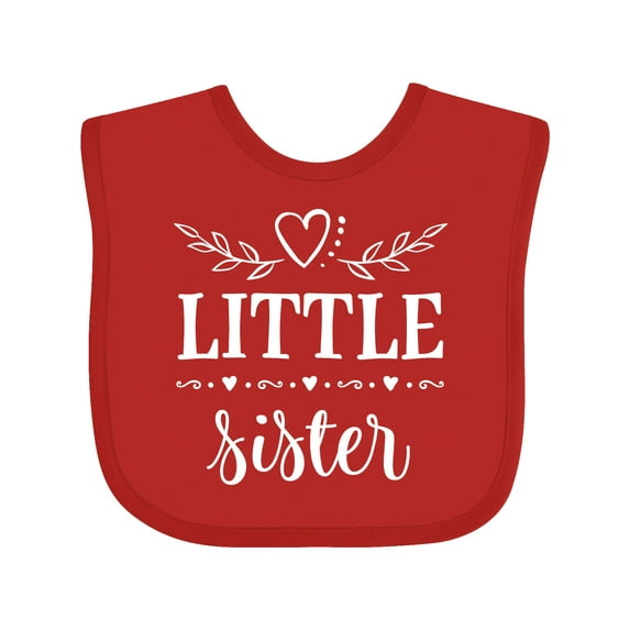 Inktastic Little Sister Girls Baby Bib