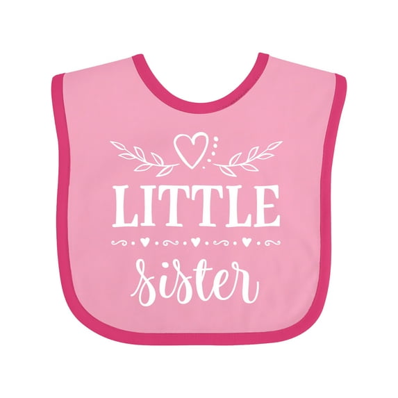 Inktastic Little Sister Girls Baby Bib