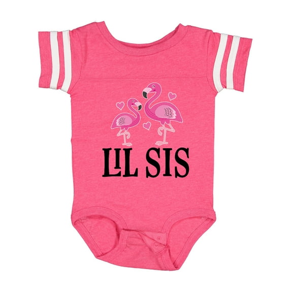 Inktastic Little Sister Girls Lil Sis Flamingo Girls Baby Bodysuit