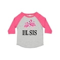 thumbnail image 1 of Inktastic Little Sister Girls Lil Sis Flamingo Girls Toddler T-Shirt, 1 of 5