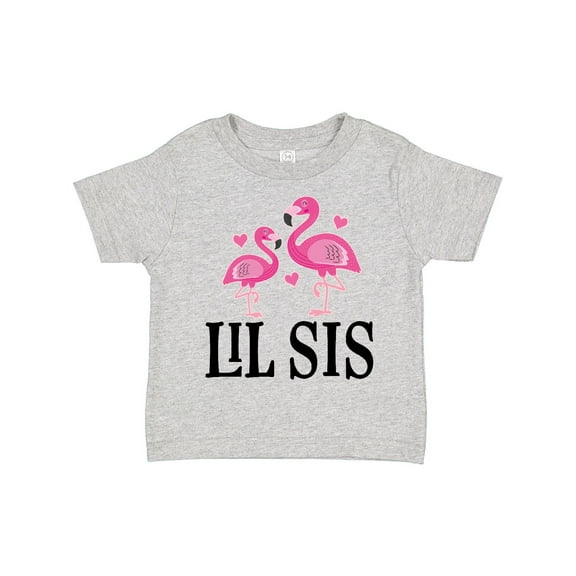 Inktastic Little Sister Girls Lil Sis Flamingo Girls Toddler T-Shirt