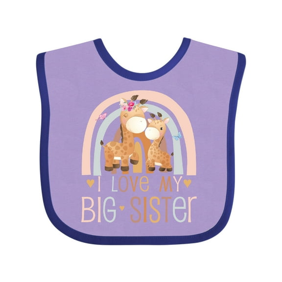 Inktastic Little Sister I Love My Big Sister Boys or Girls Baby Bib