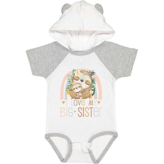 Inktastic Little Sister I Love My Big Sister Boys or Girls Baby Bodysuit