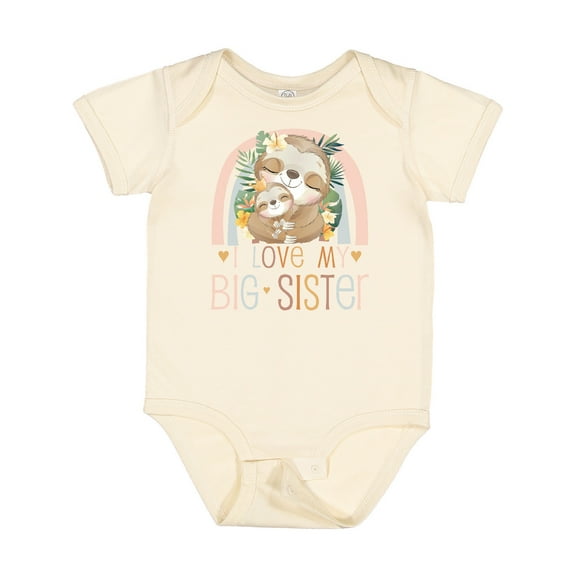 Inktastic Little Sister I Love My Big Sister Boys or Girls Baby Bodysuit