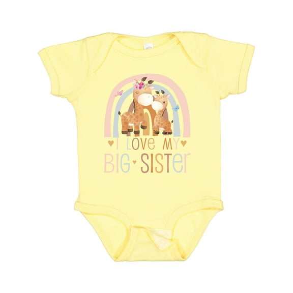 Inktastic Little Sister I Love My Big Sister Boys or Girls Baby Bodysuit