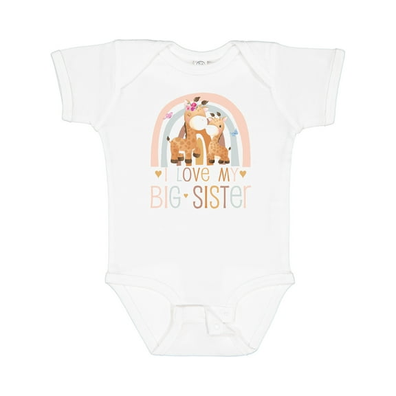 Inktastic Little Sister I Love My Big Sister Boys or Girls Baby Bodysuit