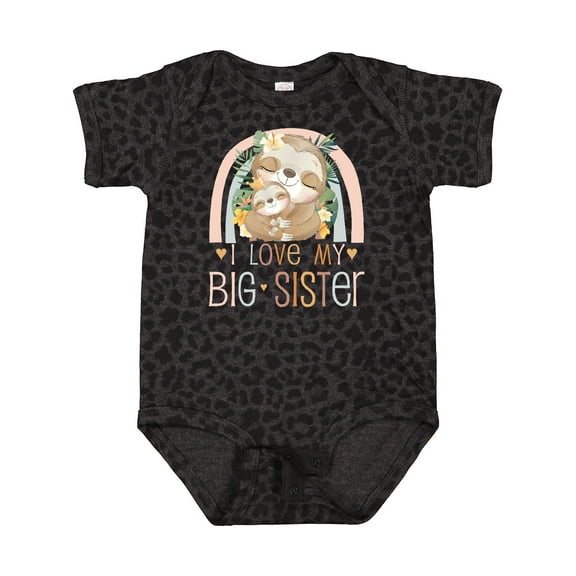 Inktastic Little Sister I Love My Big Sister Boys or Girls Baby Bodysuit