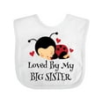 thumbnail image 1 of Inktastic Little Sister Ladybug Girls Baby Bib, 1 of 4