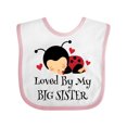 thumbnail image 1 of Inktastic Little Sister Ladybug Girls Baby Bib, 1 of 4