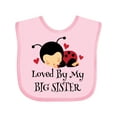 thumbnail image 1 of Inktastic Little Sister Ladybug Girls Baby Bib, 1 of 4