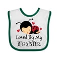 thumbnail image 1 of Inktastic Little Sister Ladybug Girls Baby Bib, 1 of 4