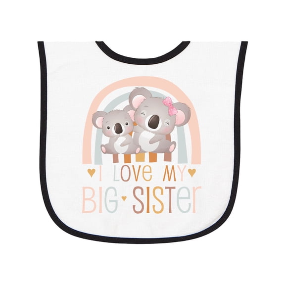 Inktastic Little Sister Newborn Baby Girls’ Baby Terry Cloth Bib