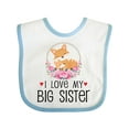 thumbnail image 1 of Inktastic Little Sister Newborn I Love My Big Sister Boys or Girls Baby Bib, 1 of 4