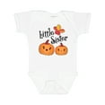 thumbnail image 1 of Inktastic Little Sister Pumpkins with Fall Leaves Girls Baby Bodysuit, 1 of 5
