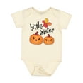 thumbnail image 1 of Inktastic Little Sister Pumpkins with Fall Leaves Girls Baby Bodysuit, 1 of 5