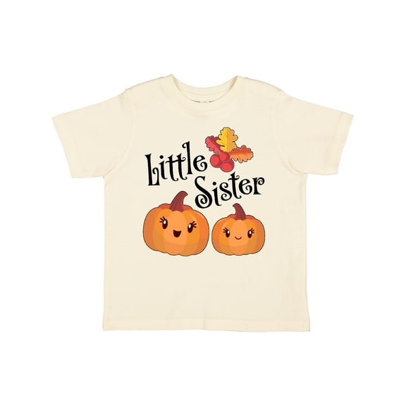 Inktastic Little Sister Pumpkins with Fall Leaves Girls Toddler T-Shirt