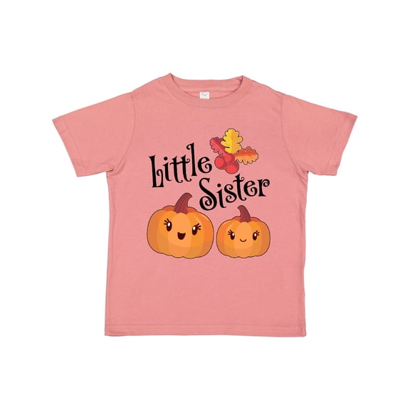 Inktastic Little Sister Pumpkins with Fall Leaves Girls Toddler T-Shirt